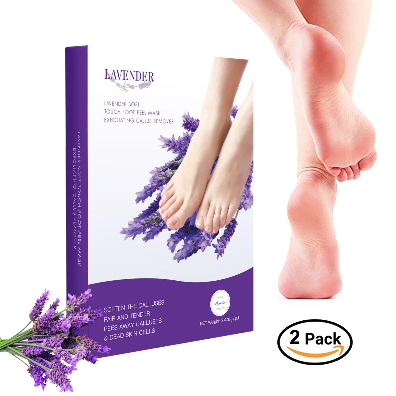 2 Pairs Foot Peel Mask-Peeling Away Rough Dead Skin & Calluses in 1-2 Weeks Repair Rough Heels Lavender for Men Women & Smooth Baby Foot (2-pair) – LiRainhan